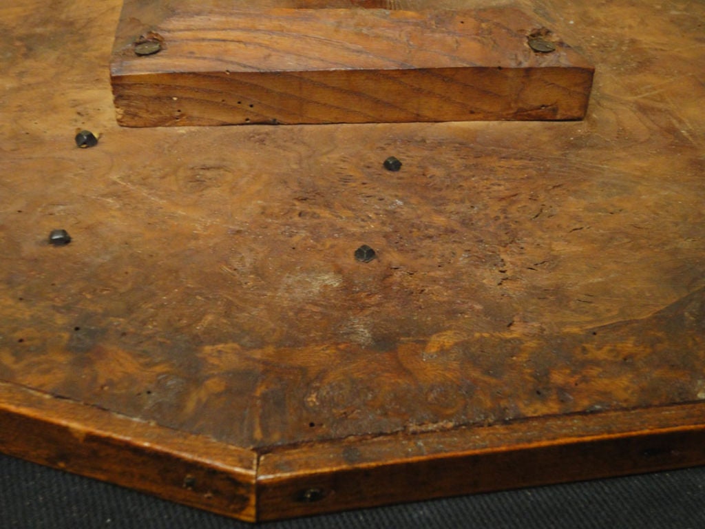 19th Century Small Burl Elm Table