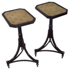 Pair of Regency Style Ebonized Candlestands