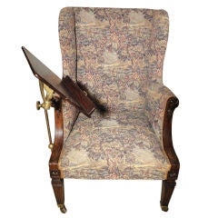 Sheraton Style Wing Chair with Attached Reading Stand