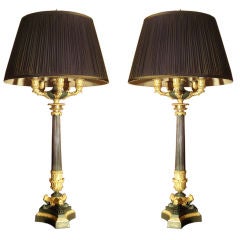 A Pair of Empire Style Candelabras now as Lamps
