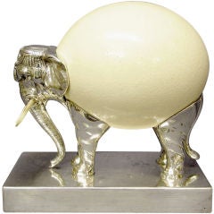 Anthony Redmile Silverplate & Ostrich Egg Elephant