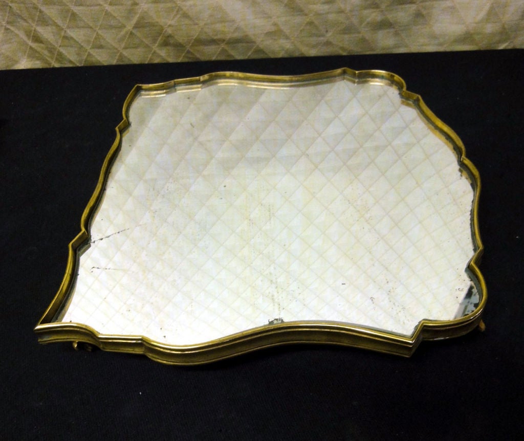 ThreePiece Gilt Bronze Mirrored Plateau for Dining Room at 1stDibs
