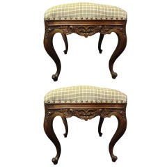 A Pair of Carved 19th Century French Stools