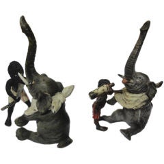 Antique Set of  5 Petite Cold-Painted  Bronze Figures : Children at Play