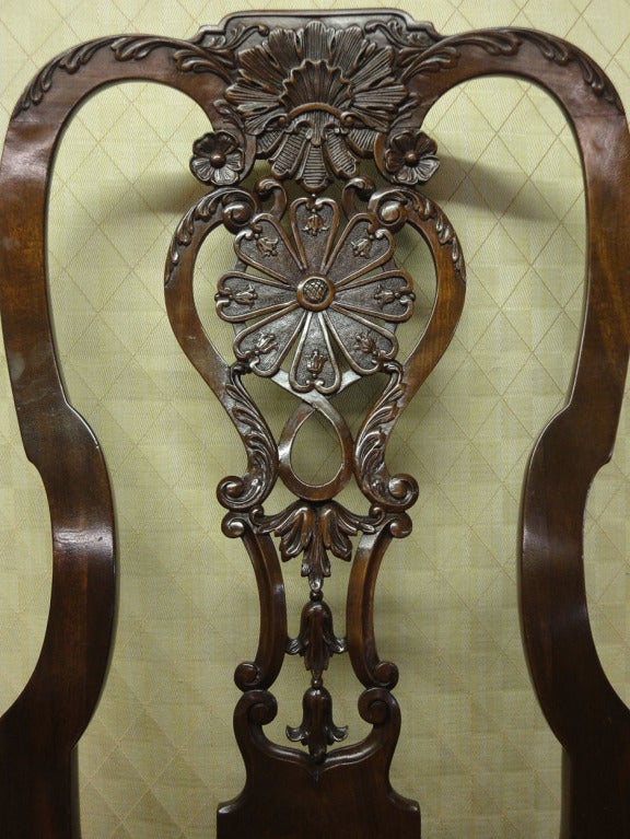 Queen Anne Walnut Side Chair with Needlepoint Seat