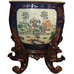 19th Century Chinese Fish Bowl on Stand