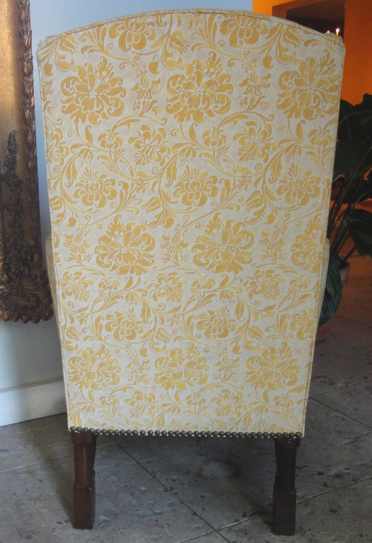 American Child's Wingback Chair Upholstered in Fortuny