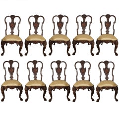 Fine Set of 10 EnglisDining Room Chairs in the George II Style