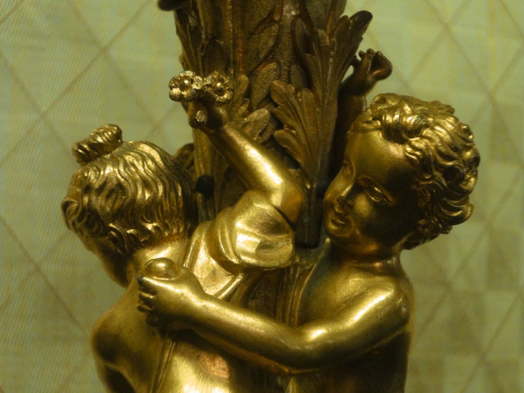 Large Scale Louis XVth Style Bronze Doré Seven Arm Candelabra For Sale 3