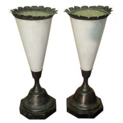 Vintage Pair of Art Deco Torchiere Table Lamps