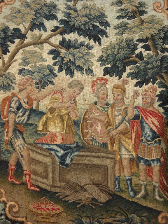 French 19th Century Tapestry on  Frame Stretcher Depicting St. Cyriacus
