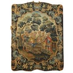 Antique 19th Century Tapestry on  Frame Stretcher Depicting St. Cyriacus