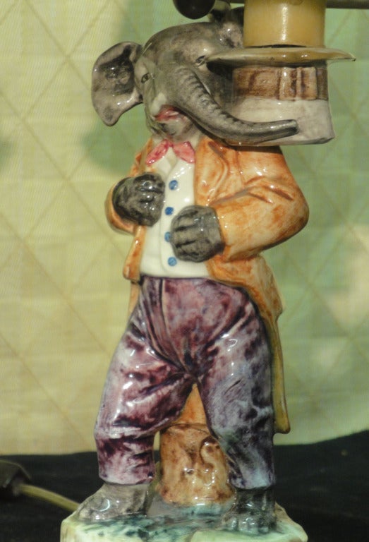 Pair of Whimsical Elephant Candlesticks now as Lamps