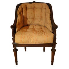 Louis XVI Style Mid-Century Caned Armchair