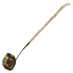 Gilt & Silver Ladle with Carved Bone Handle