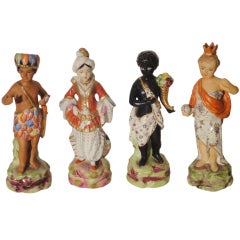 Four Porcelain Figures Representing The Continents by Mottahedah