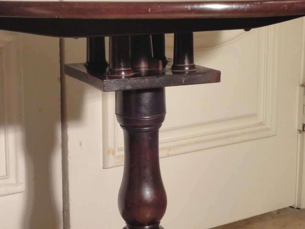 English Mahogany Flip Top Bird Cage Table For Sale
