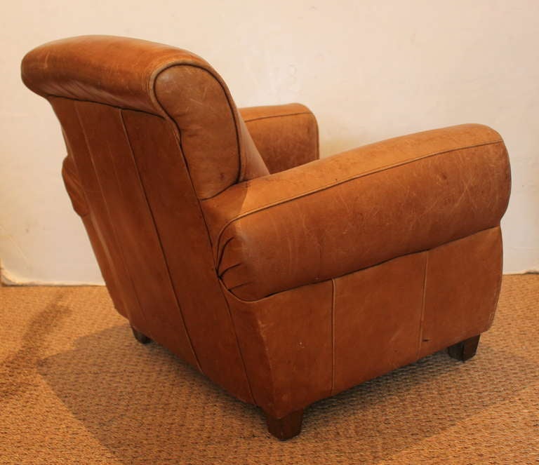Mid-20th Century Petite Leather Club Chair For Sale