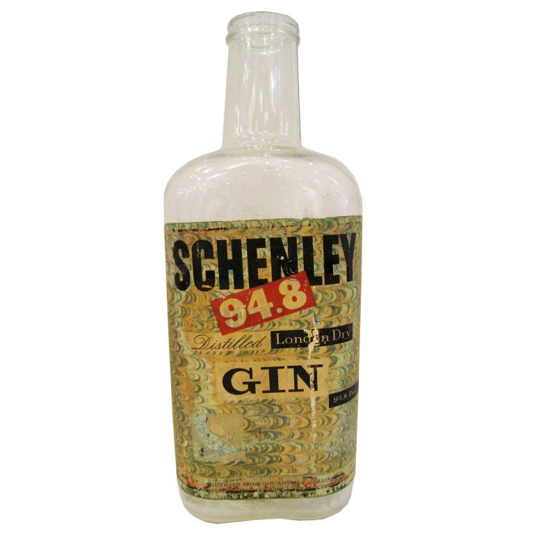 Large 1940s  Display Schenley Gin Bottle