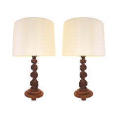 Pair of Tramp Art Table Lamps