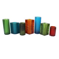 Collection of Seven Sascha Brastoff Glass Vases/Candleholders