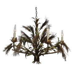 1950s Italian Sheaf of Wheat Metal Chandelier