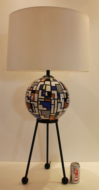 Large Mondrian Style Table Lamp at 1stDibs | mondrian lamp, mondrian style  lamp