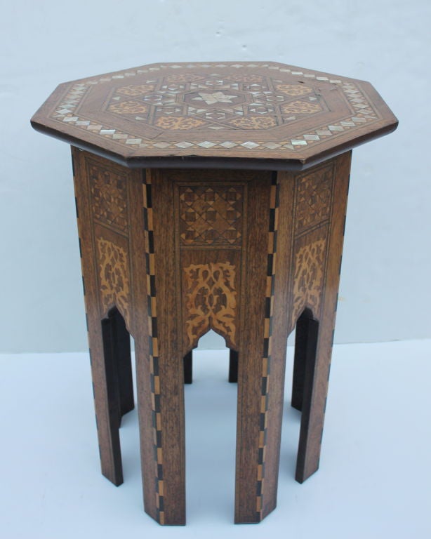 Marquetry Syrian Table with mother of pearl.