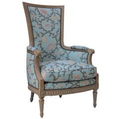 French 1970s High Back Chair