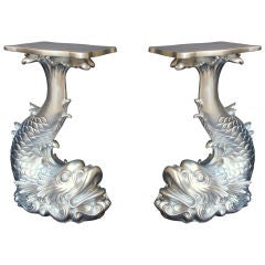 Pair of Dolphin Grotto Tables
