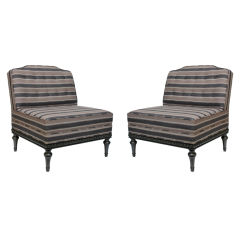Pair of Shield Back Slipper Chairs