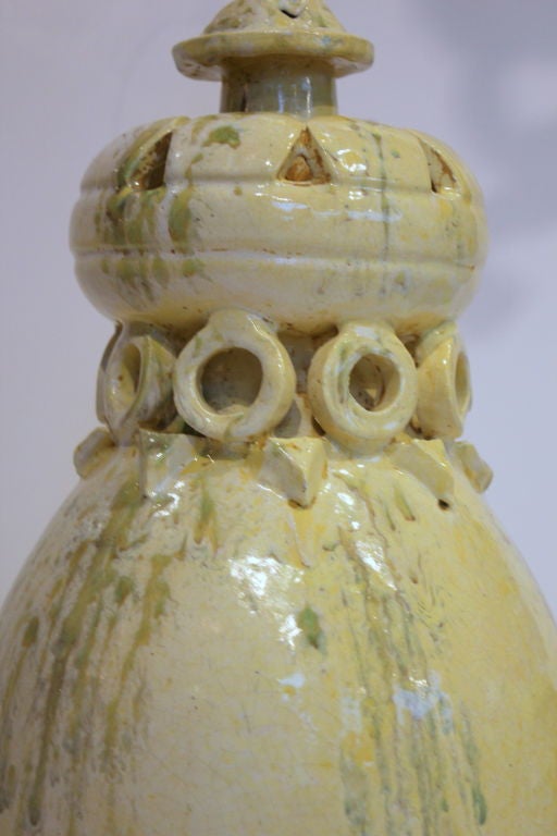 Mid-20th Century Italian Hand Thrown Ceramic Lamp