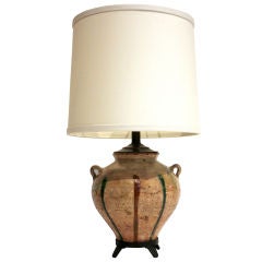 Vintage Spanish Olla Mounted as a Lamp