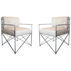 Pair of Directoire Chrome Chairs