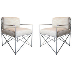 Pair of Directoire Chrome Chairs