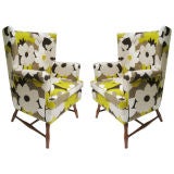 Pair of late 1950s English style wing chairs