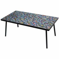 Custom Murano  Glass Tile and Iron Table