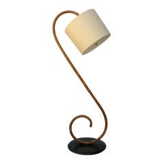 S Bent Wood  Floor Lamp