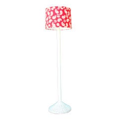 Painted Rattan Floor Lamp
