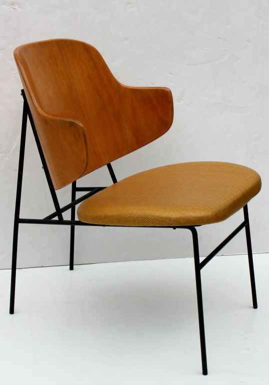 Iron Ib Kofod-Larsen Shell Back Chair For Sale