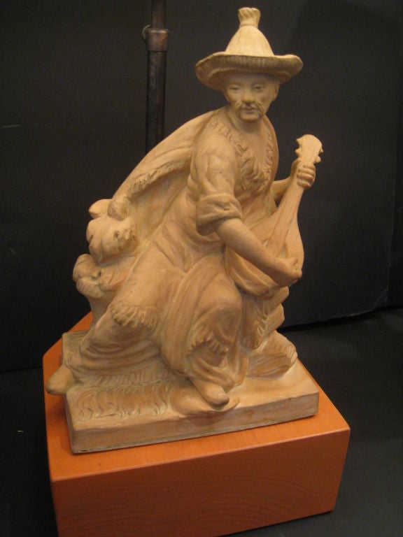 Pair of Italian Terra Cotta Sculptures French Mounted as Lamps
