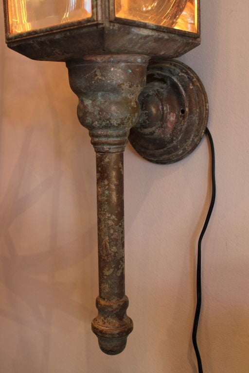 Brass Pair of Coach Lamps