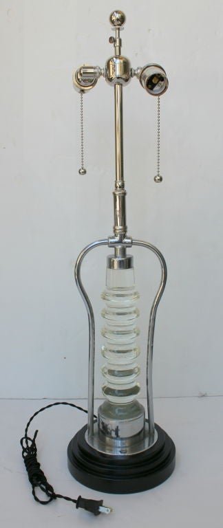 Chrome and Glass Lamp