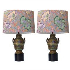 Pair of Cloisonne Lamps