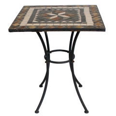 Mosaic Tile Top Iron Table