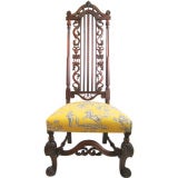 Hand Carved High Back Chair
