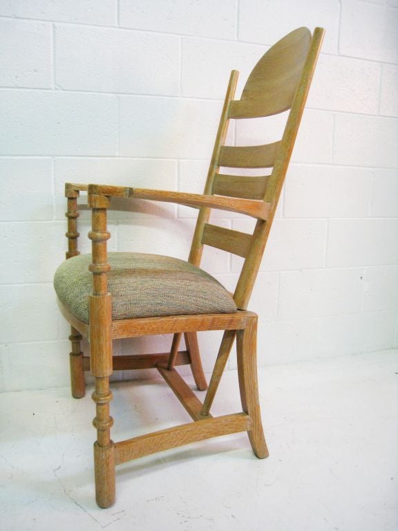 American Set of 6 Herman DeVries Oak Chairs For Sale