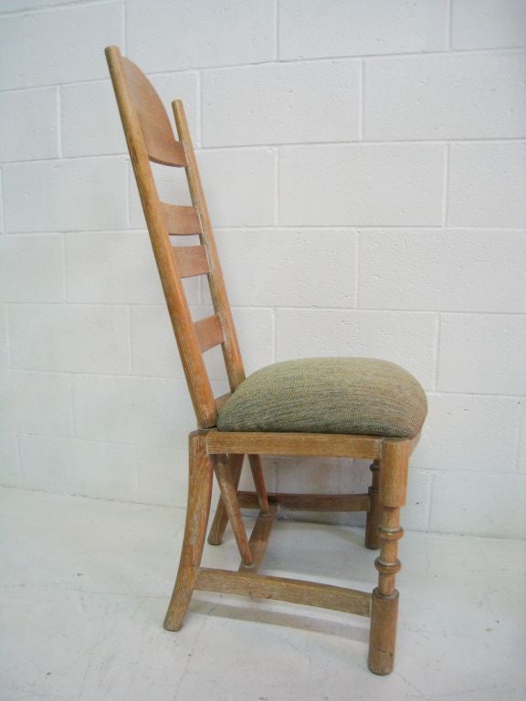 Set of 6 Herman DeVries Oak Chairs In Excellent Condition For Sale In Los Angeles, CA