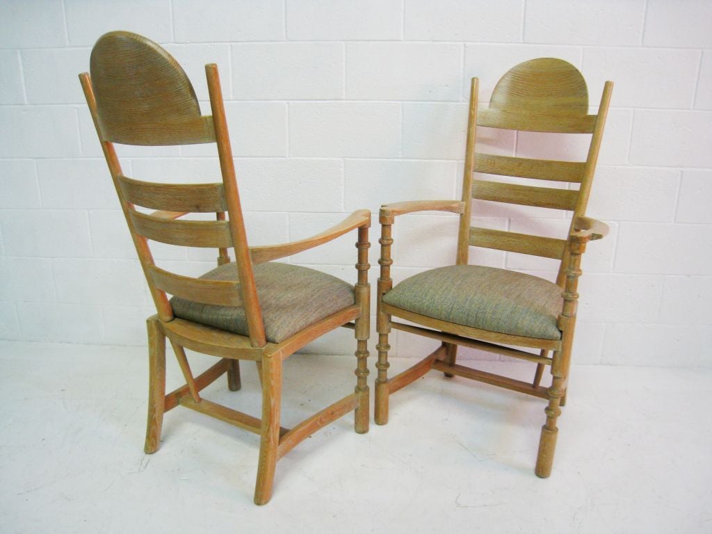 Mid-20th Century Set of 6 Herman DeVries Oak Chairs For Sale