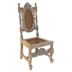 Oak Spanish Revival Caned Chair